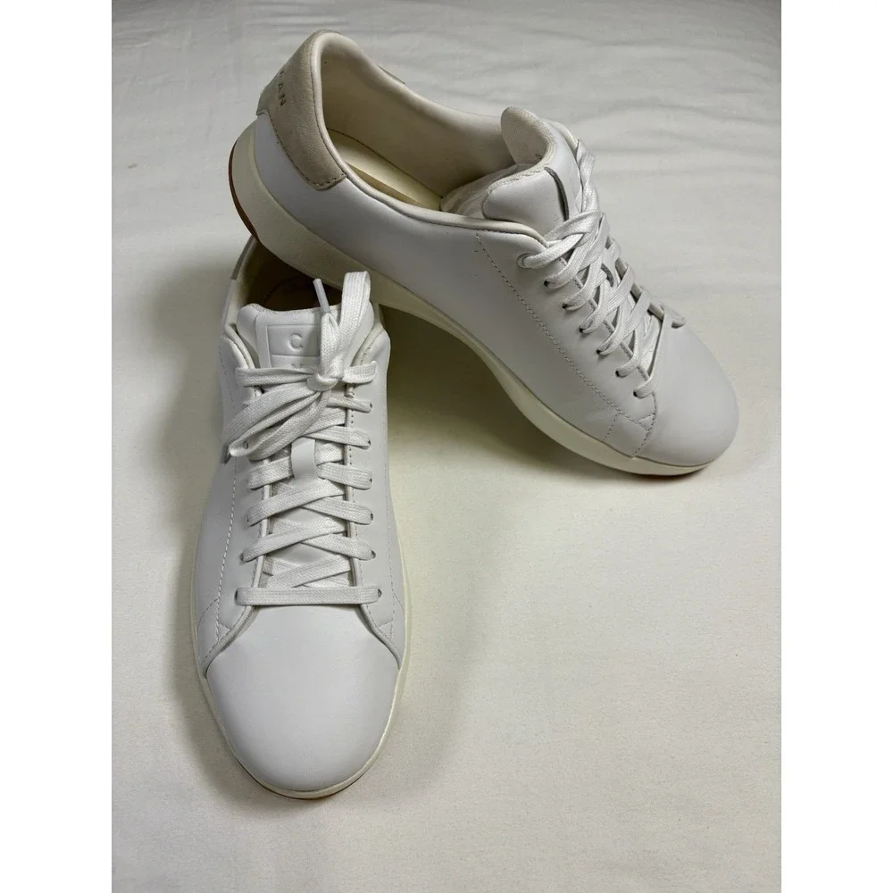 Cole Haan GrandPro Tennis Mens Size 8 M White Leather Sneakers Shoes C22584 NIB